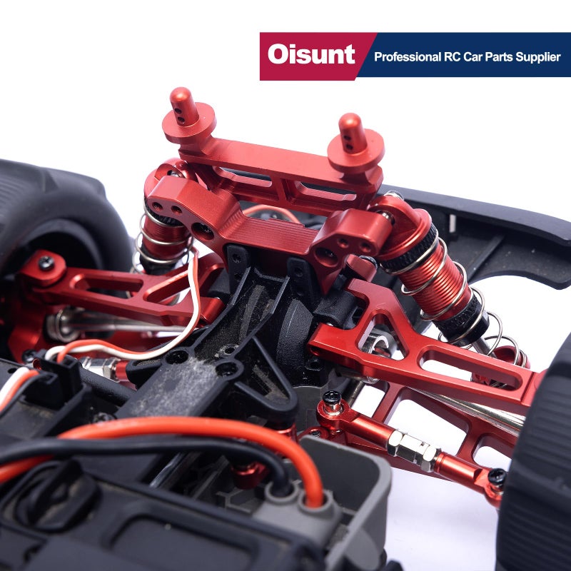 أجزاء برج الصدمات من الألومنيوم Oisunt 2p لـ Hyper GO/Jetwood/Bezgar/HAIBOXING/DEERC 1/16th RC ترقيات السيارة، ملحق استبدال أمامي وخلفي للصدمات (رمادي) - Image 5